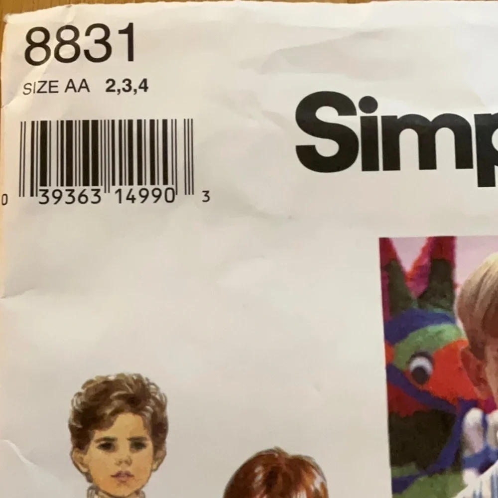 Vtg. Simplicity 8831 Pattern Child’s Pants or Shorts Lined Vest Bow Tie Size 2-4